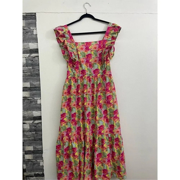 Peyton & Parker Short Sleeve Ruffled Sleeve Floral Midi Dress Size XL - Picture 11 of 15